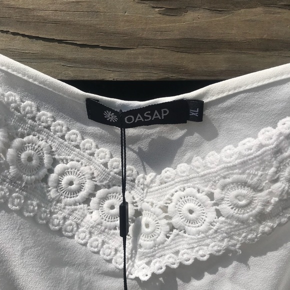 Oasap white lacy boho Gypsy Romper - Picture 3 of 8